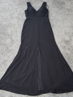 Xscape Black Sleeveless V-Neck Maxi Gown